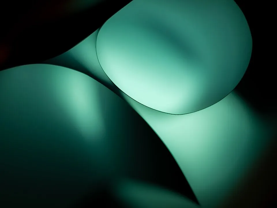 Illuminated edges of paper (abstract photography)