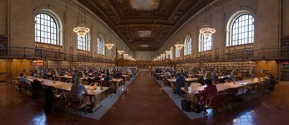 A panorama of a research room taken at the New York Public Library with a Canon 5D and 24-105mm f/4L IS.